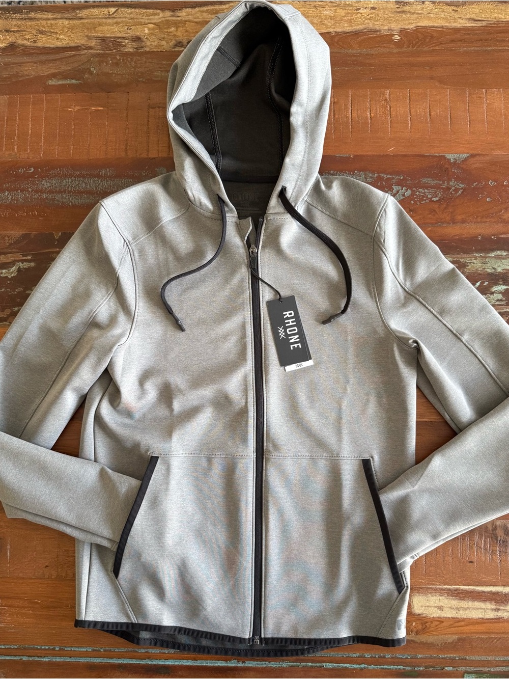 RHONE Men’s Light Gray Performance Full-Zip Hoodie! NWTS!  XS
